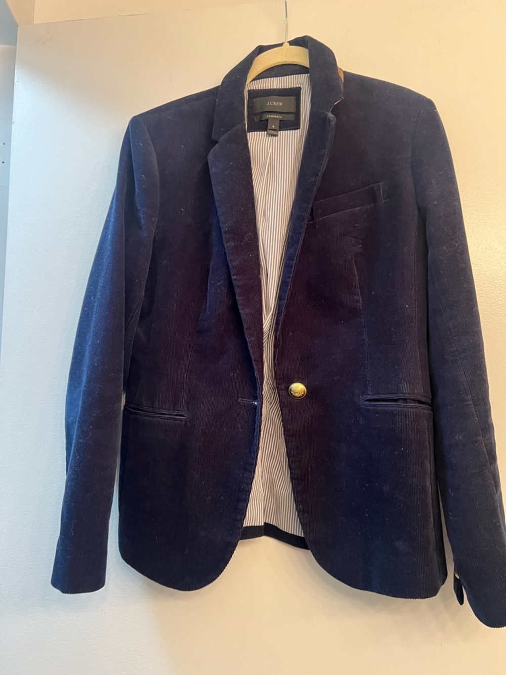 J. Crew Campbell Navy Corduroy Blazer